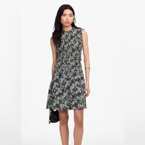 NWT Madewell Floral Black and White Sleeveless Dress size 4